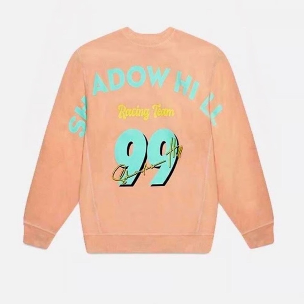 Shadow Hill Racing Team 99 Peach Oversized Graphic Crewneck Sweatshirt XL